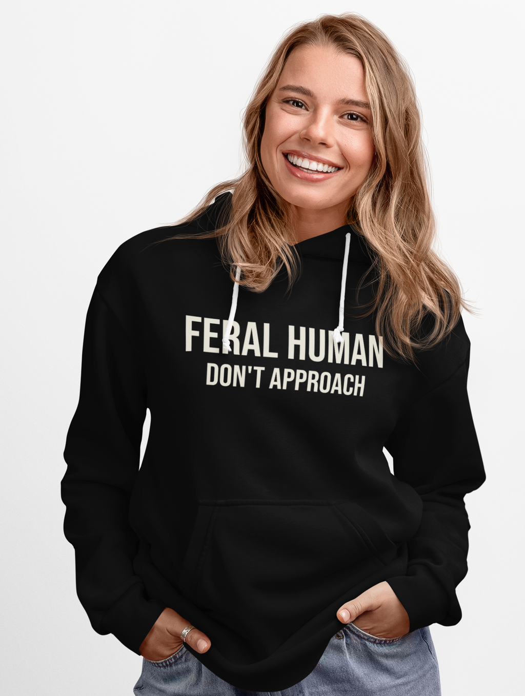 WILDER MENSCH (NICHT NÄHERN) KAPUZENPULLOVER
